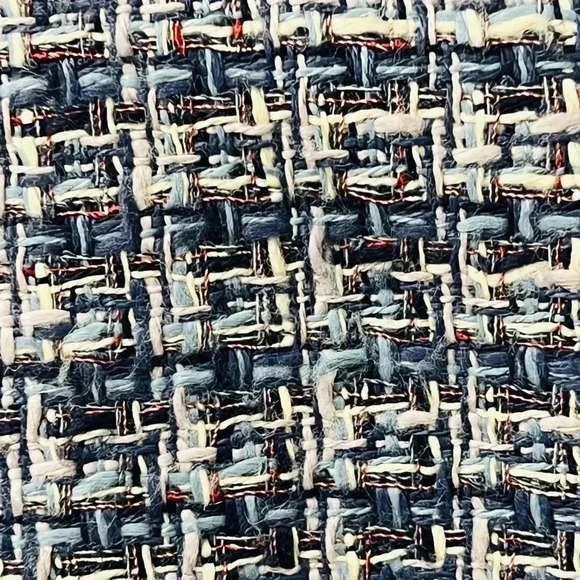 Style & Co Blue Tweed Zipper Front Longsleeve Winter Blazer Size 8 - Picture 5 of 9